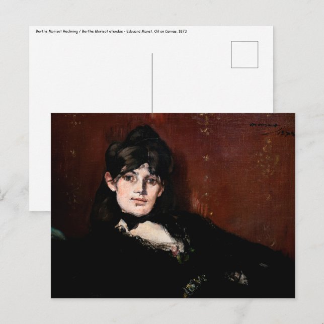 Postal Edouard Manet - Berthe Morisot Reclinada (Anverso / Reverso)