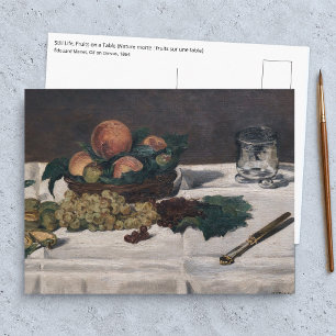 Postal Edouard Manet - Bodegón, Frutas en una Mesa