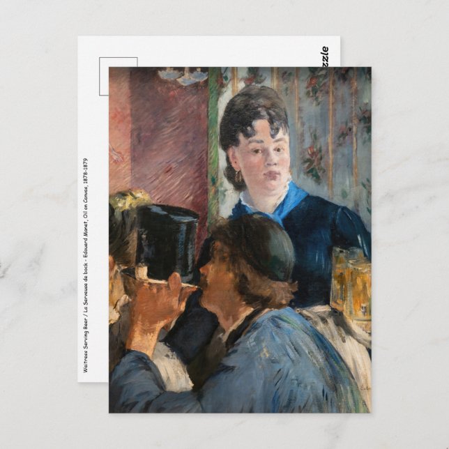 Postal Edouard Manet - Camarera Sirviendo Cerveza (Anverso / Reverso)