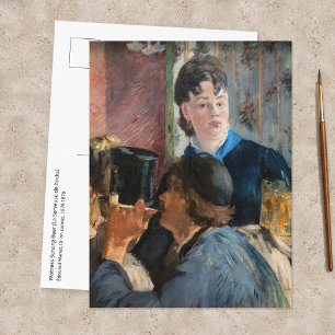 Postal Edouard Manet - Camarera Sirviendo Cerveza