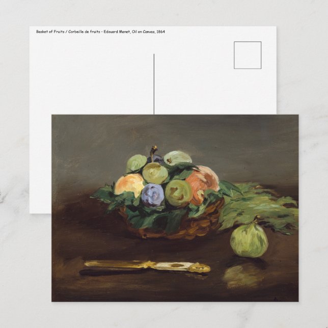 Postal Edouard Manet - Canasta de Frutas (Anverso / Reverso)