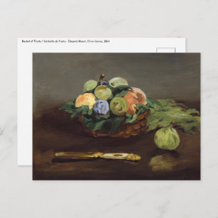 Postal Edouard Manet - Cesta de frutas