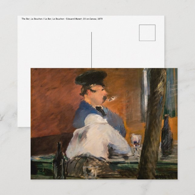 Postal Edouard Manet - El Bar, Le Bouchon (Anverso / Reverso)