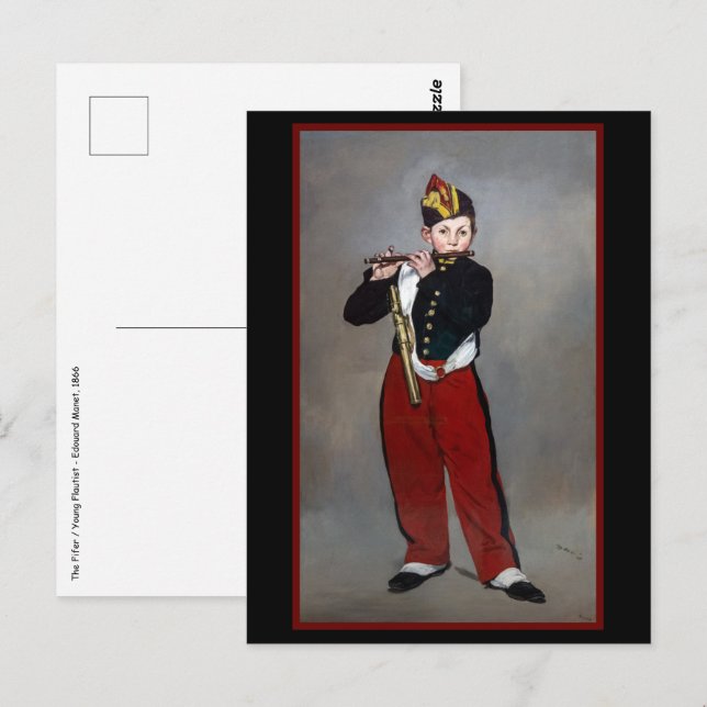 Postal Edouard Manet - El Fifer / Joven Flutista (Anverso / Reverso)