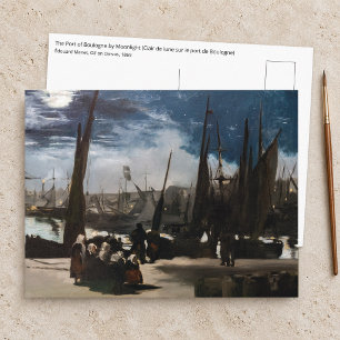 Postal Edouard Manet - El puerto de Boulogne a la luz de 