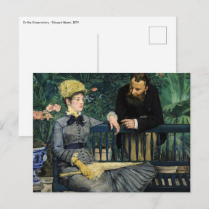 Postal Edouard Manet - En el Invernadero