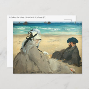 Postal Edouard Manet - En la playa