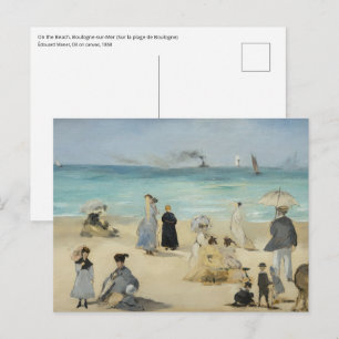 Postal Edouard Manet - En la playa, Boulogne-sur-Mer