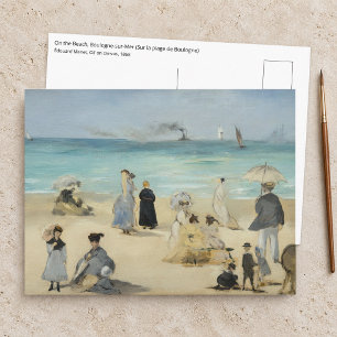 Postal Edouard Manet - En la playa, Boulogne-sur-Mer