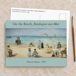 Postal Edouard Manet - En la playa, Boulogne-sur-Mer