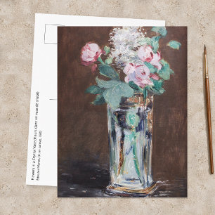 Postal Edouard Manet - Flores en un jarrón de cristal