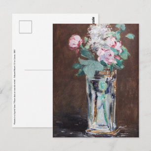Postal Edouard Manet - Flores en una bolsa de cristal