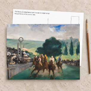 Postal Edouard Manet - Las Carreras en Longchamp