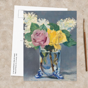 Postal Edouard Manet - Lilas y Rosas