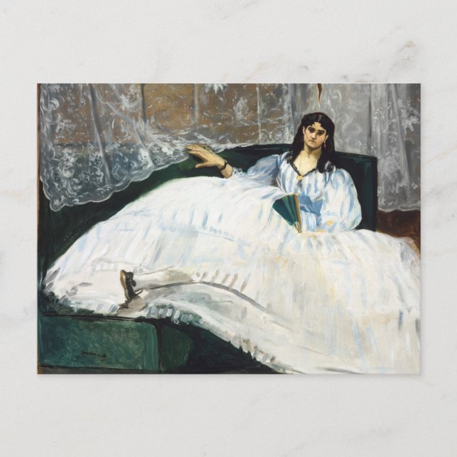Postal Edouard Manet - Mujer con ventilador (Anverso)