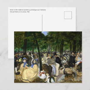 Postal Edouard Manet - Música en los jardines de las Tull