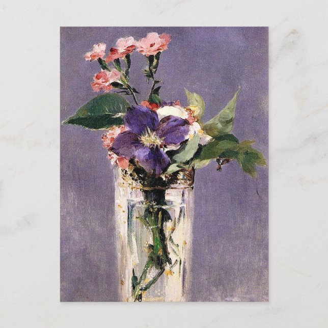 Postal Edouard Manet - Pink and Clematis, (Anverso)