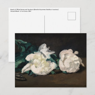 Postal Edouard Manet - Rama de Peonías Blancas, Tijeras d