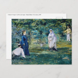 Postal Edouard Manet - Un juego de croquet