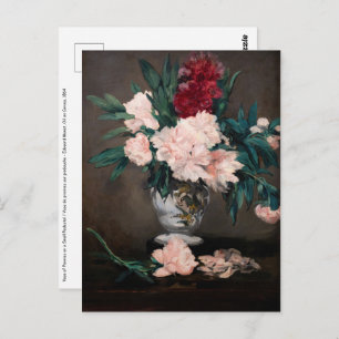 Postal Edouard Manet - Vase de Peonies en Pedestal pequeñ