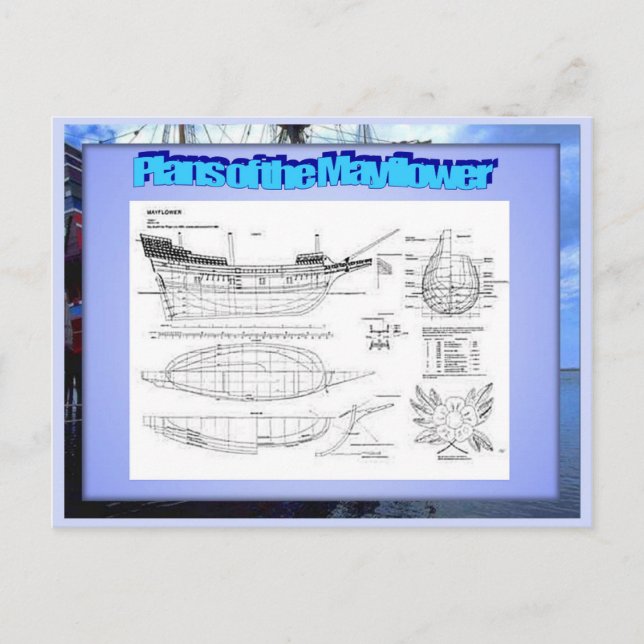 Postal Educación, historia, planes del Mayflower (Anverso)