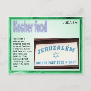 Postal Educación, religión, judaísmo, comida Kosher