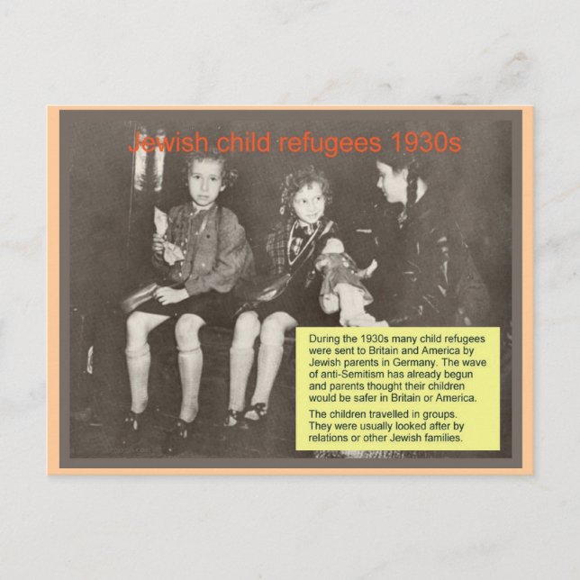 Postal Educación, religión, judaísmo, refugiados judíos 1 (Anverso)