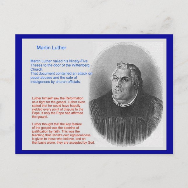 Postal Educación, religión, Martin Luther (Anverso)