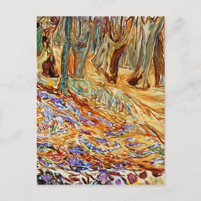 Postal Edvard Munch - Bosque Elm en primavera (Anverso)