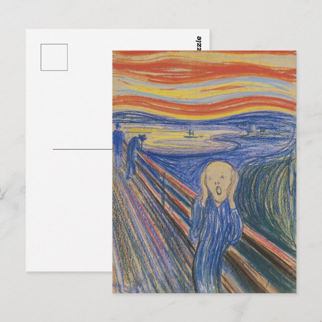 Postal Edvard Munch El Grito 1895 Impresión artística en  (Anverso / Reverso)