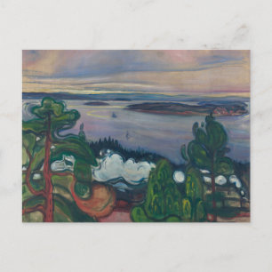 Postal Edvard Munch - Humo de tren