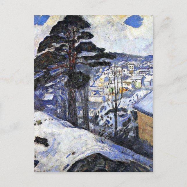 Postal Edvard Munch - Invierno, Kragero (Anverso)