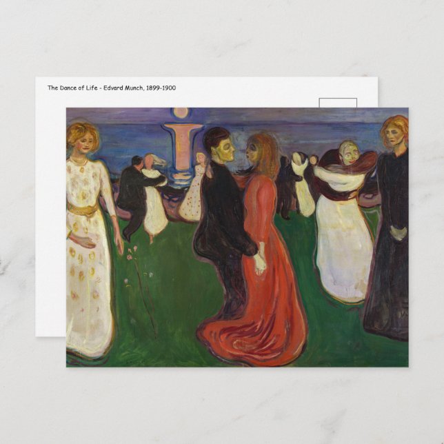 Postal Edvard Munch - La Danza de la Vida (Anverso / Reverso)