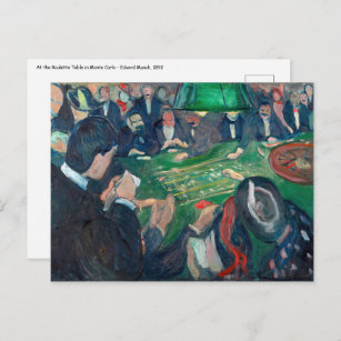 Postal Edvard Munch - La mesa de la ruleta en Monte Carlo
