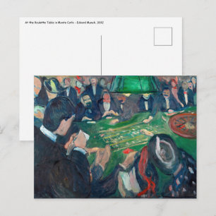 Postal Edvard Munch - La mesa de ruleta en Montecarlo