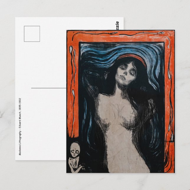 Postal Edvard Munch - Madonna Litografía (Anverso / Reverso)
