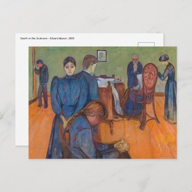 Postal Edvard Munch - Muerte en el Sickroom v2 (Anverso / Reverso)