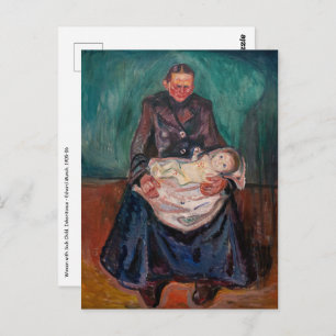Postal Edvard Munch - Mujer con un hijo enfermo, herencia
