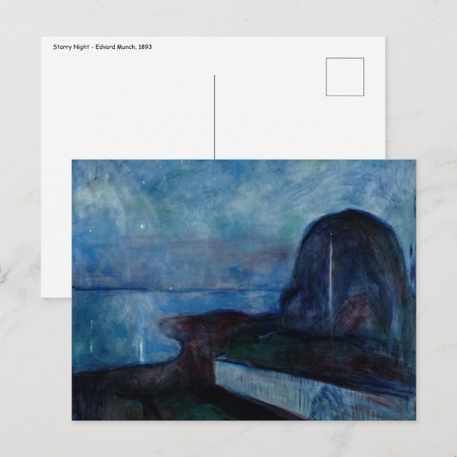 Postal Edvard Munch - Noche Starry 1893 (Anverso / Reverso)