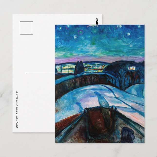 Postal Edvard Munch - Noche Starry 1922 (Anverso / Reverso)