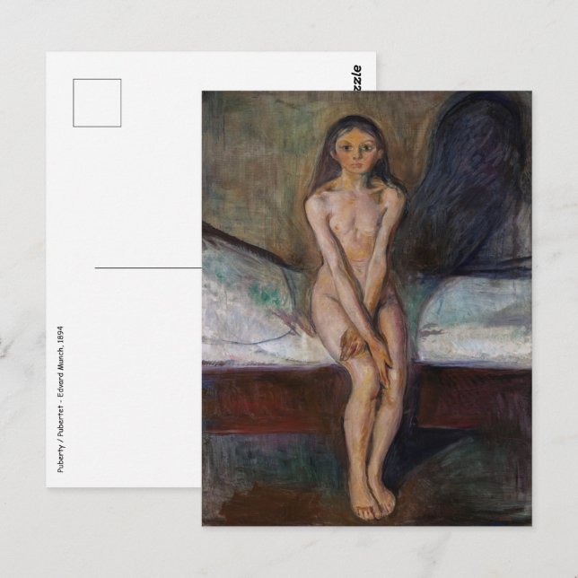 Postal Edvard Munch - Pubertad (Anverso / Reverso)