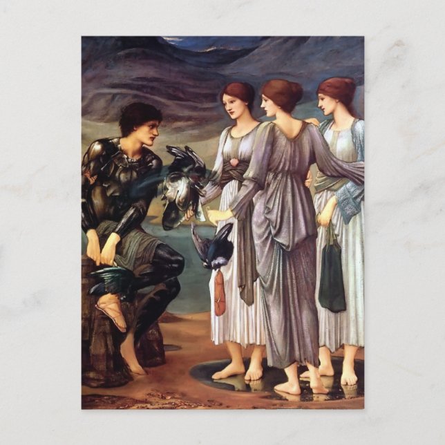 Postal Edward Burne-Jones- El brazo de Perseo (Anverso)