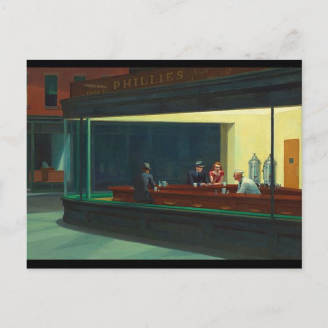 Postal Edward Hopper - Nighthawks  (Anverso)