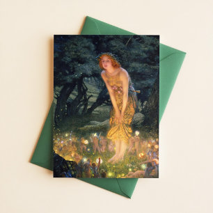 Postal Edward Robert Hughes Pintura de hadas de media noc