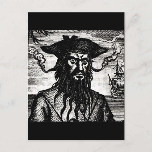 Postal Edward Teach Portrait (Anverso)
