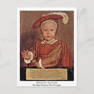 Postal Edward Vi. Como Niño De Hans Holbein El Joven