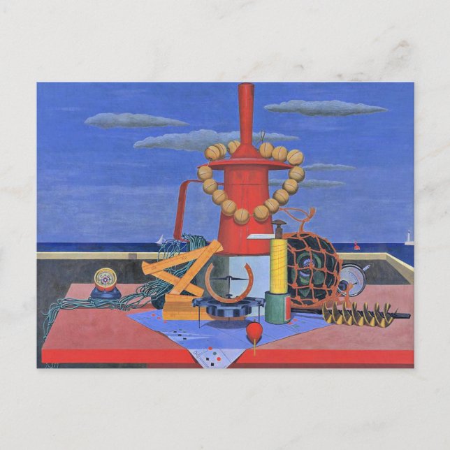 Postal Edward Wadsworth pintando, Regalia, (Anverso)