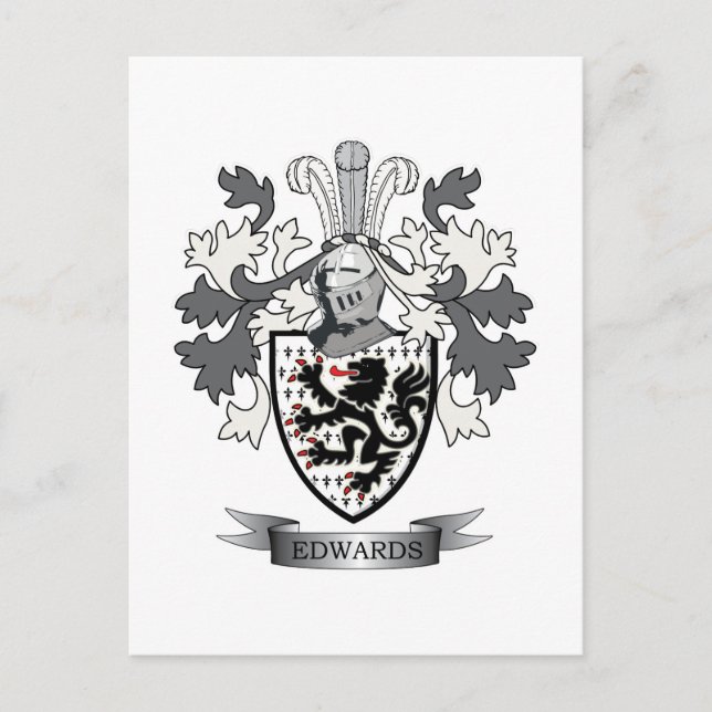 Postal Edwards Family Crest Coat of Arms (Anverso)