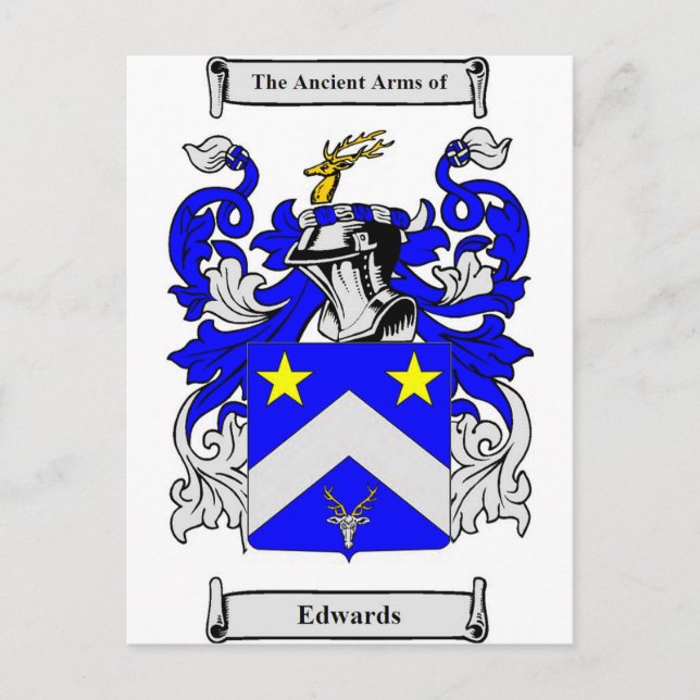 Postal Edwards (inglés) Escudo de armas (Anverso)