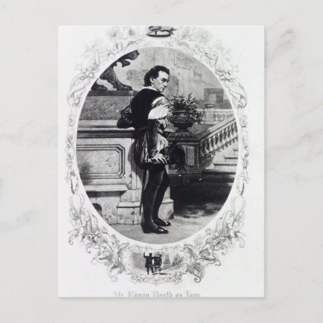 Postal Edwin Booth como Iago (Anverso)